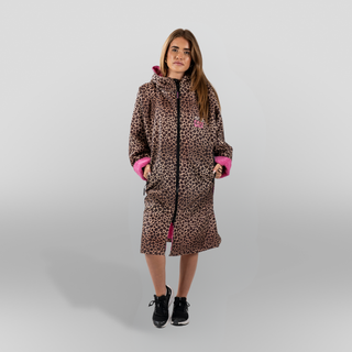 CosiRobe -  Waterproof Dry Changing Robe -  Leopard Print (Pink Edition)