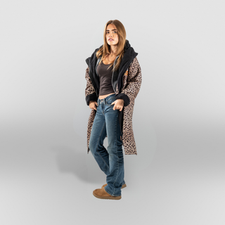CosiRobe -  Waterproof Dry Changing Robe -  Leopard Print