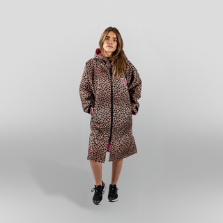CosiRobe -  Waterproof Dry Changing Robe -  Leopard Print (Pink Edition)