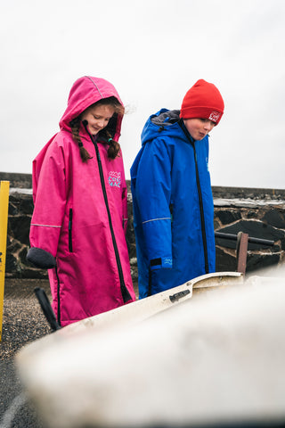 CosiFlex Kids -  Waterproof Dry Changing Robe -  Blue/Grey