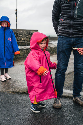 CosiRobe Kids -  Waterproof Dry Changing Robe -  Pink/Orange