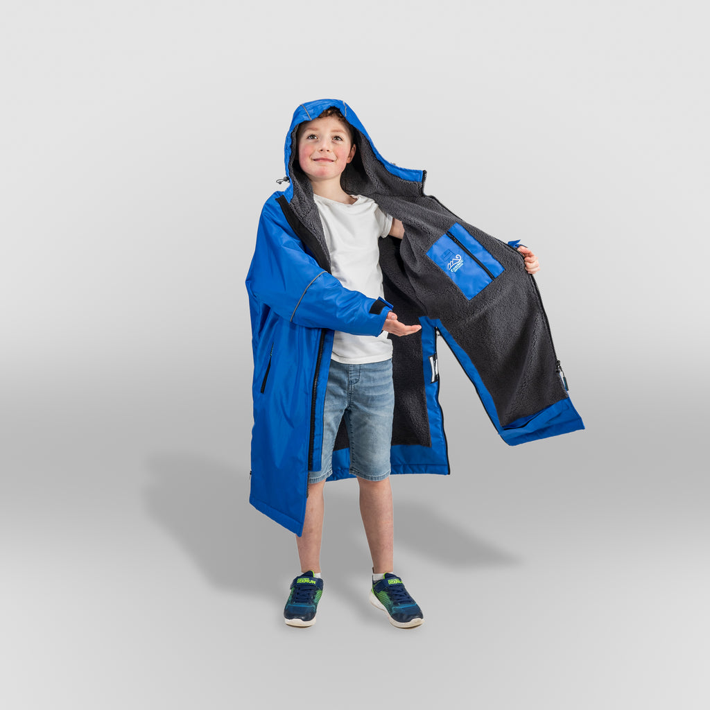 Changing Robe Children CosiFlex Kids - Waterproof Dry Changing Robe - Blue/Grey – Cosimac